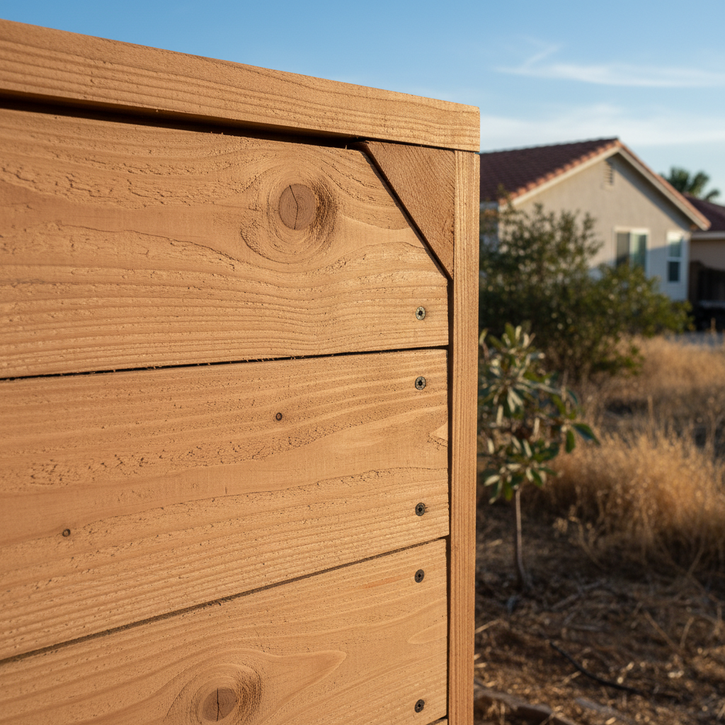 Completed livestock shelters work at a residential property in Pomona, CA