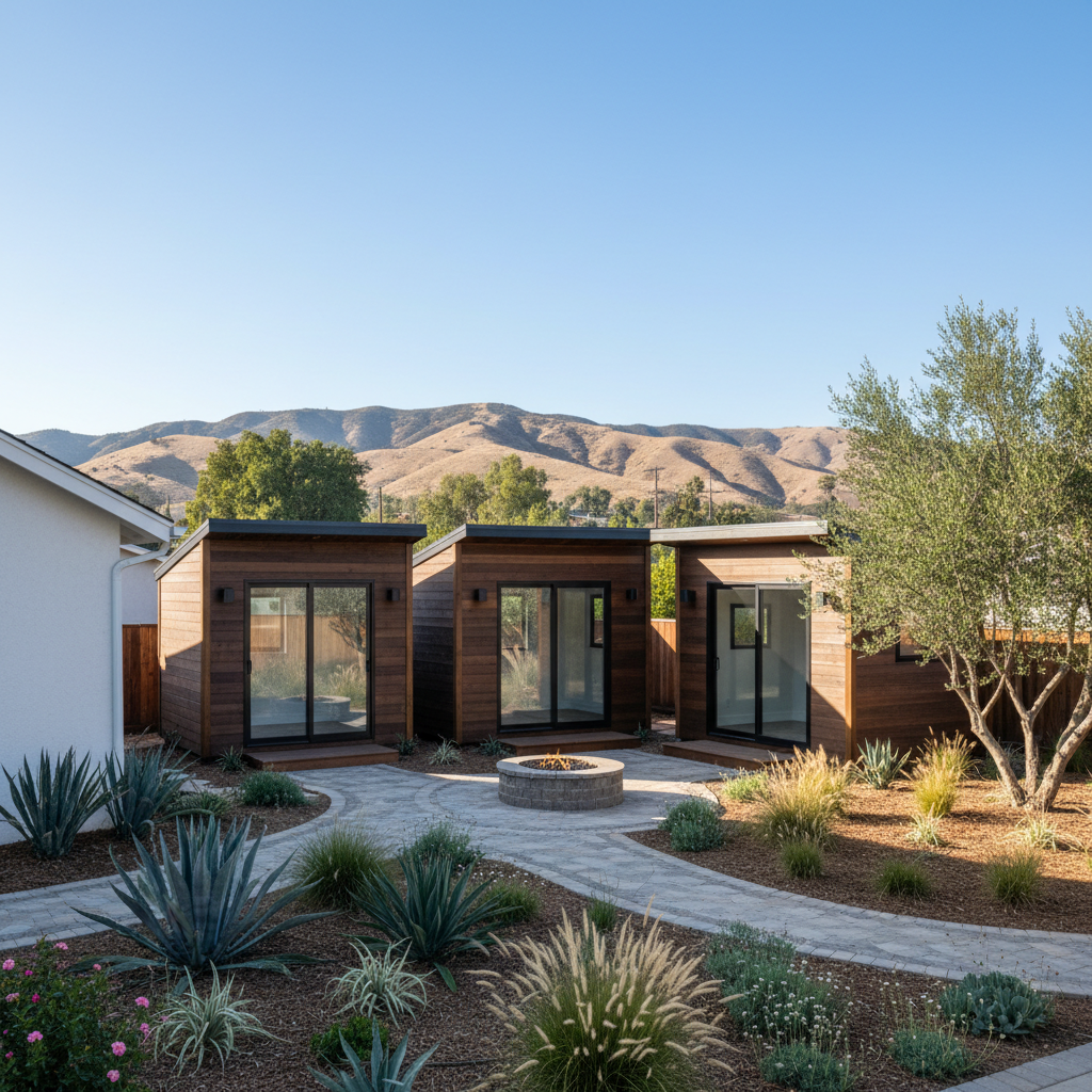 Completed office sheds work at a residential property in Los Angeles, CA
