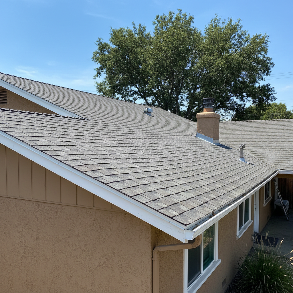 Completed roof installation work at a residential property in Citrus Heights, CA