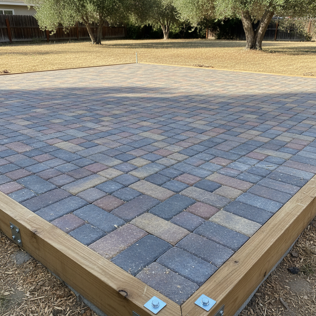 Completed shed delivery and installation work at a residential property in San Jose, CA