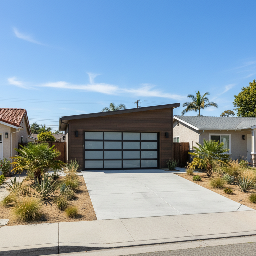 Completed garage design & building work at a residential property in Los Angeles, CA