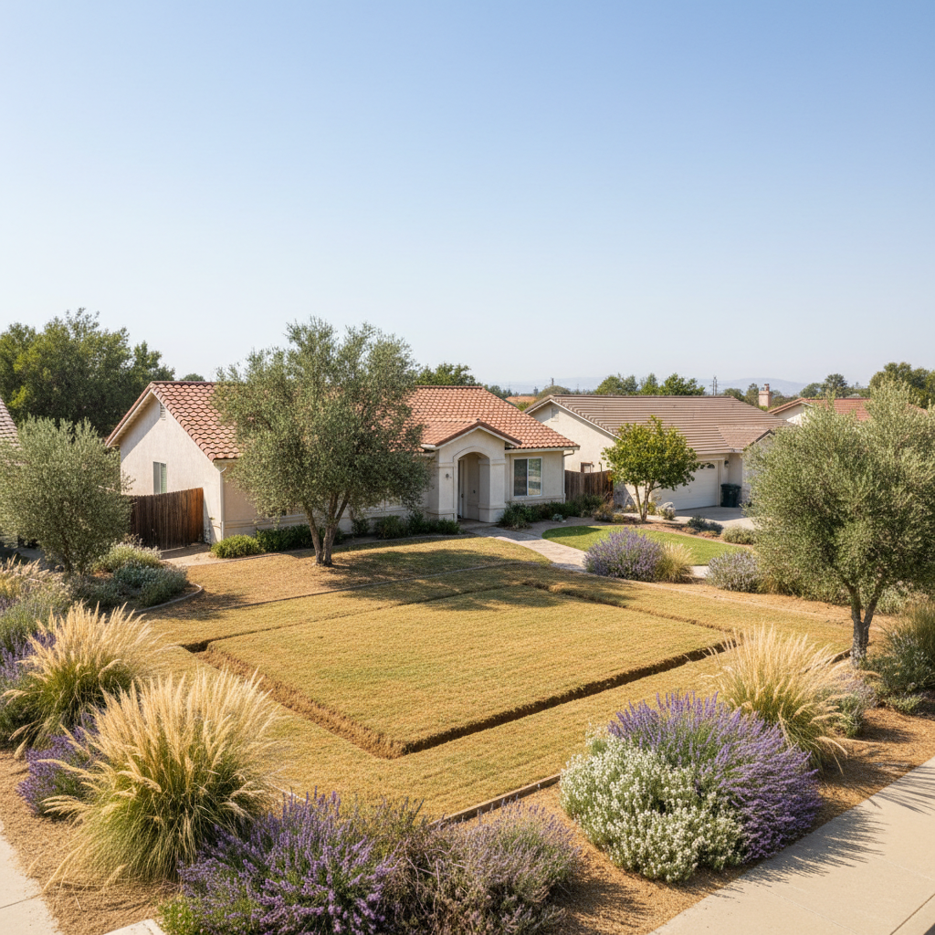 Completed drain field services work at a residential property in Fresno, CA