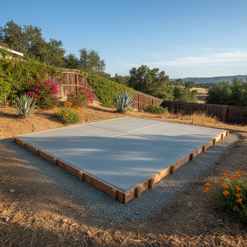 Completed shed foundation work work at a residential property in San Jose, CA