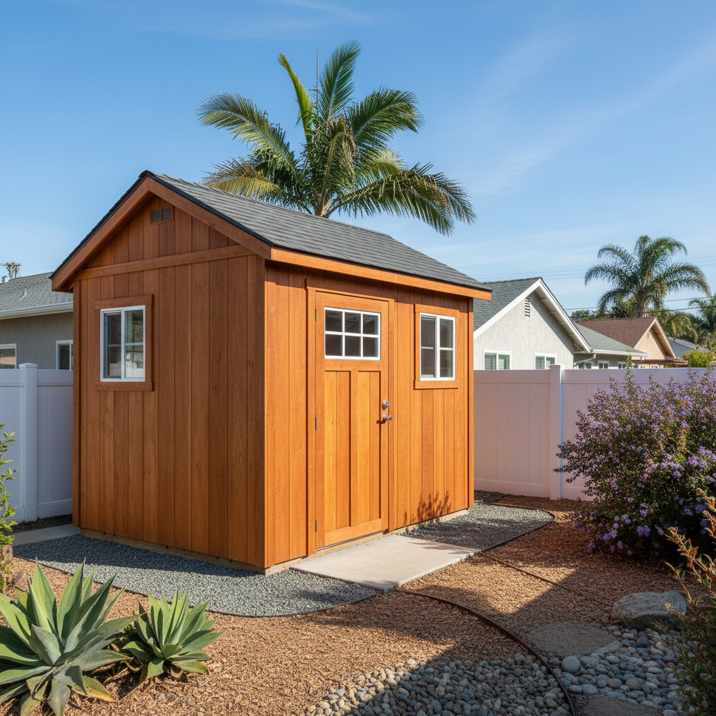 Completed custom shed design work at a residential property in Oceanside, CA