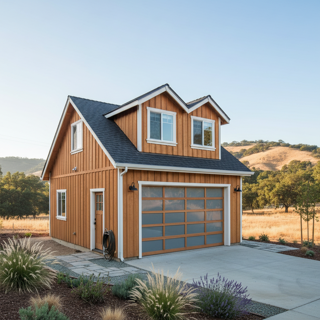 Completed garage design & building work at a residential property in Tracy, CA