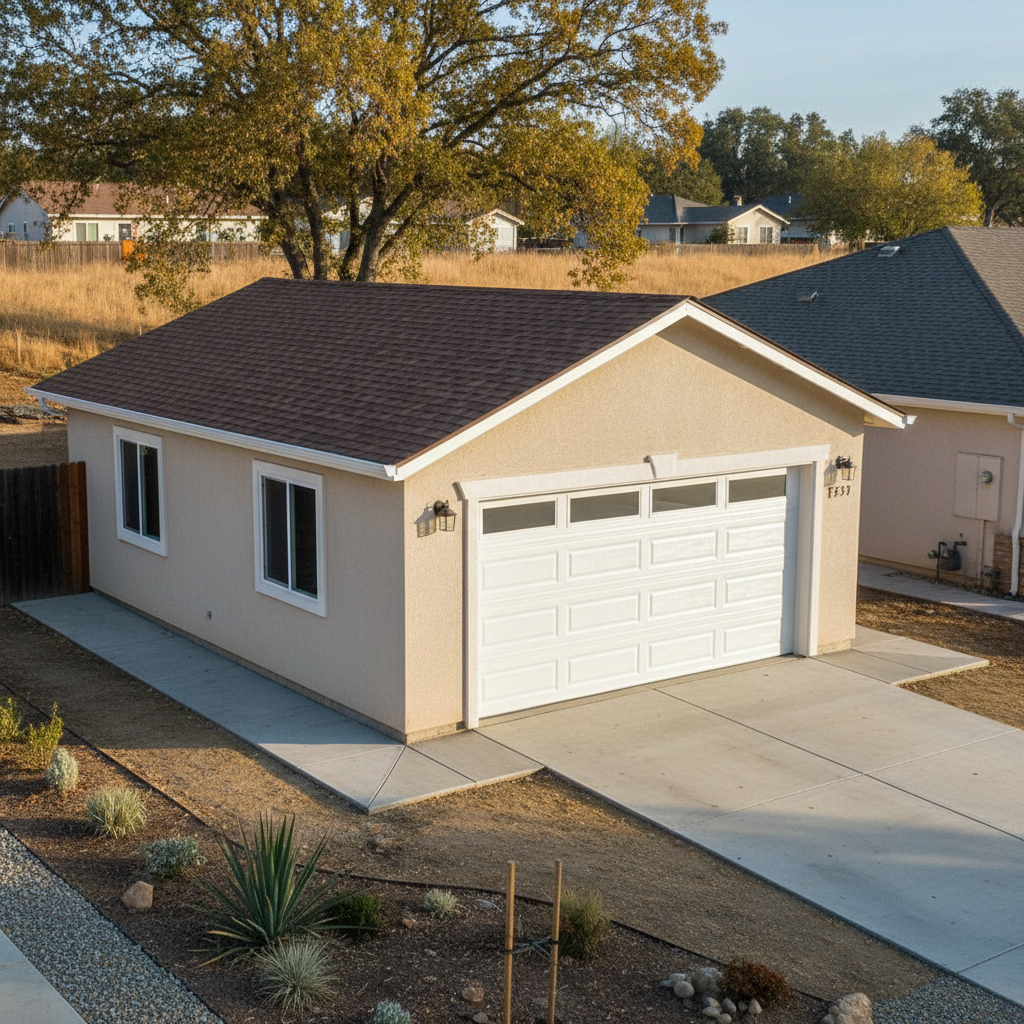 Completed garages work at a residential property in Oakdale, CA