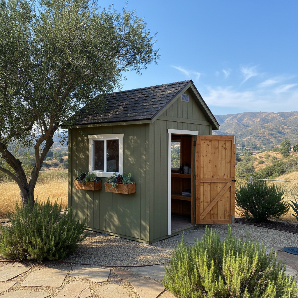 Completed garden sheds work at a residential property in La Mesa, CA