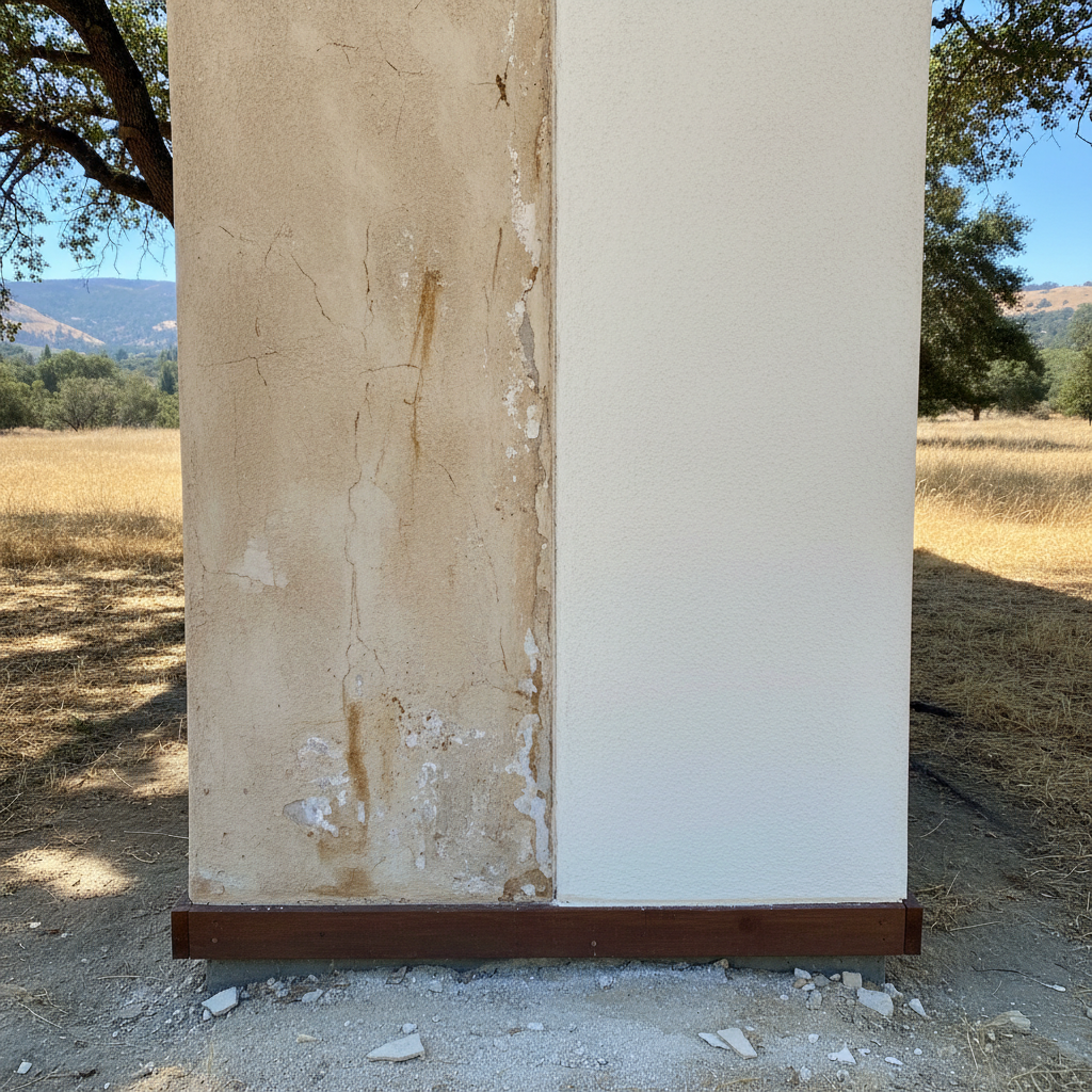 Completed stucco removal work at a residential property in Chico, CA
