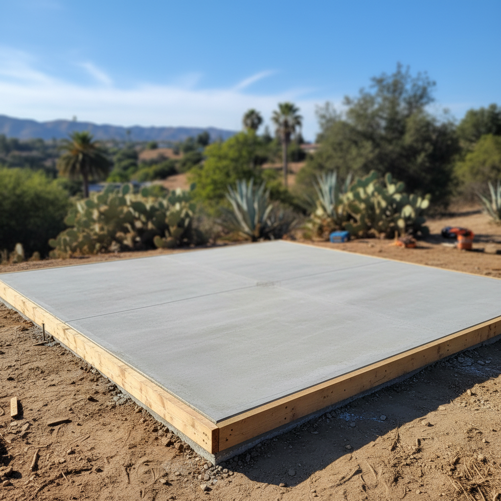 Completed shed foundation work work at a residential property in La Mesa, CA