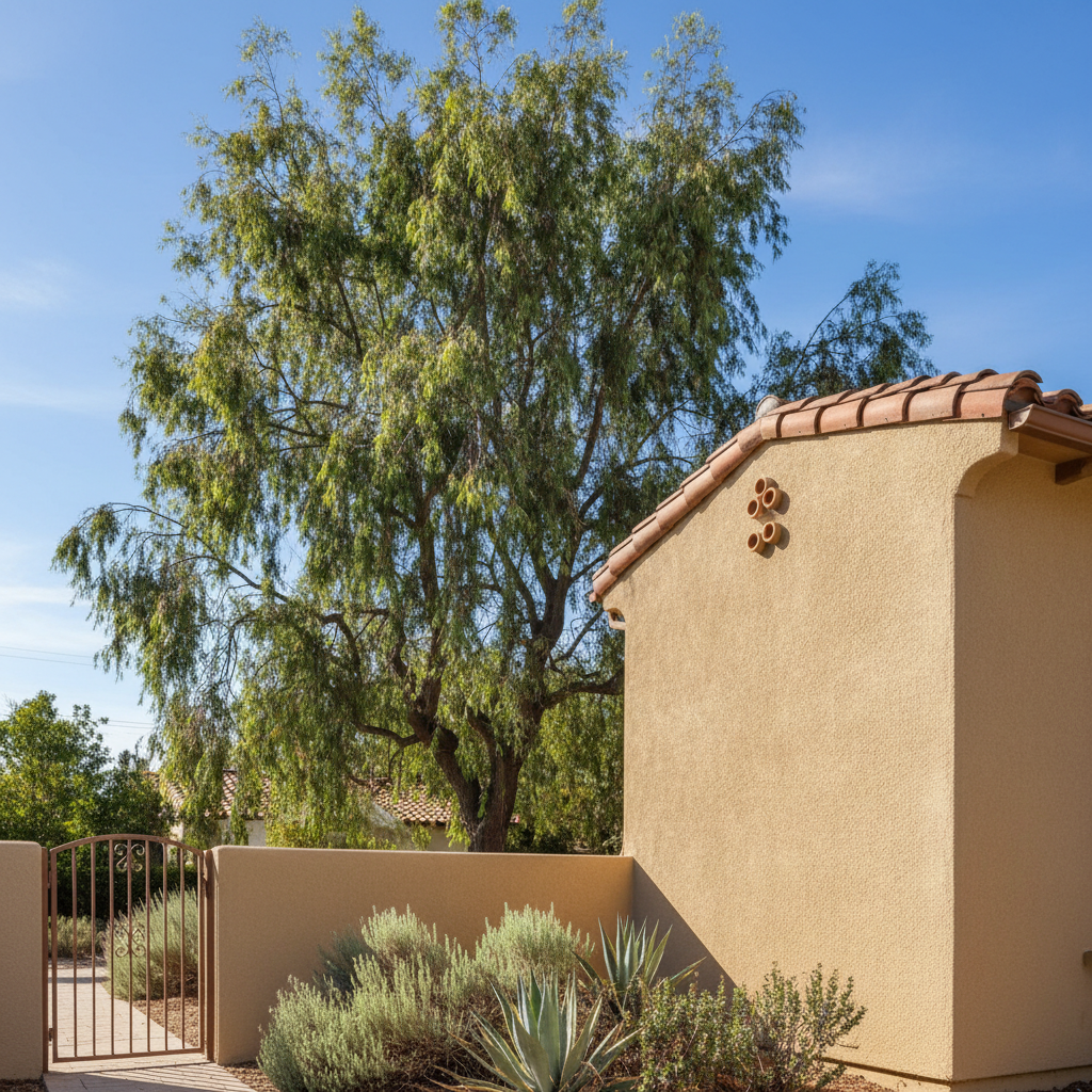 Completed residential stucco work at a residential property in Claremont, CA