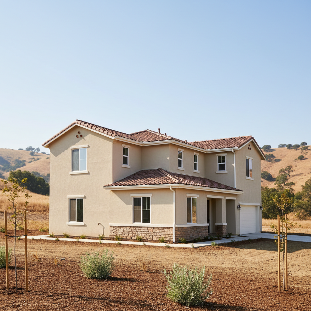 Completed residential stucco work at a residential property in Chino Hills, CA