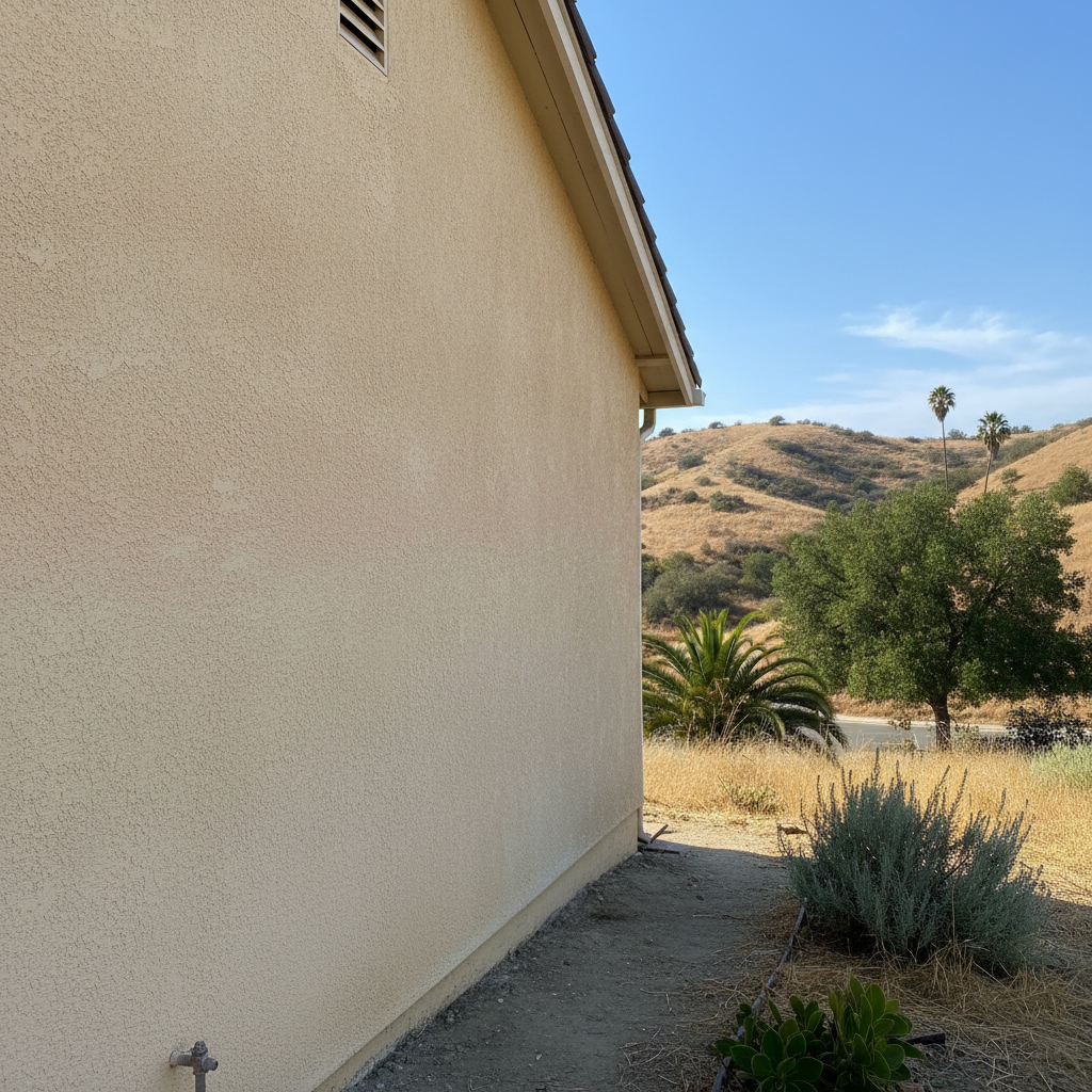 Completed stucco repair work at a residential property in Chino Hills, CA