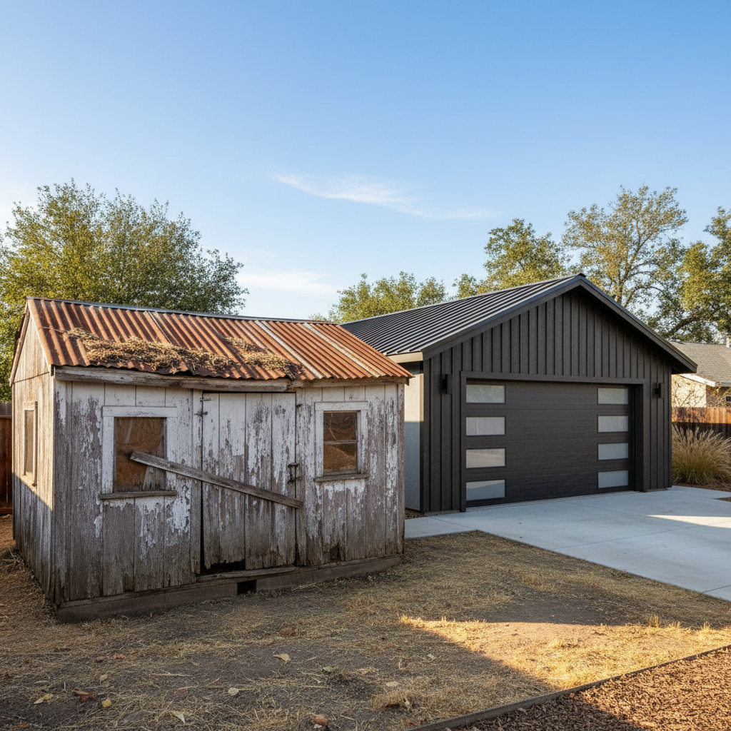 Completed garages work at a residential property in Tracy, CA