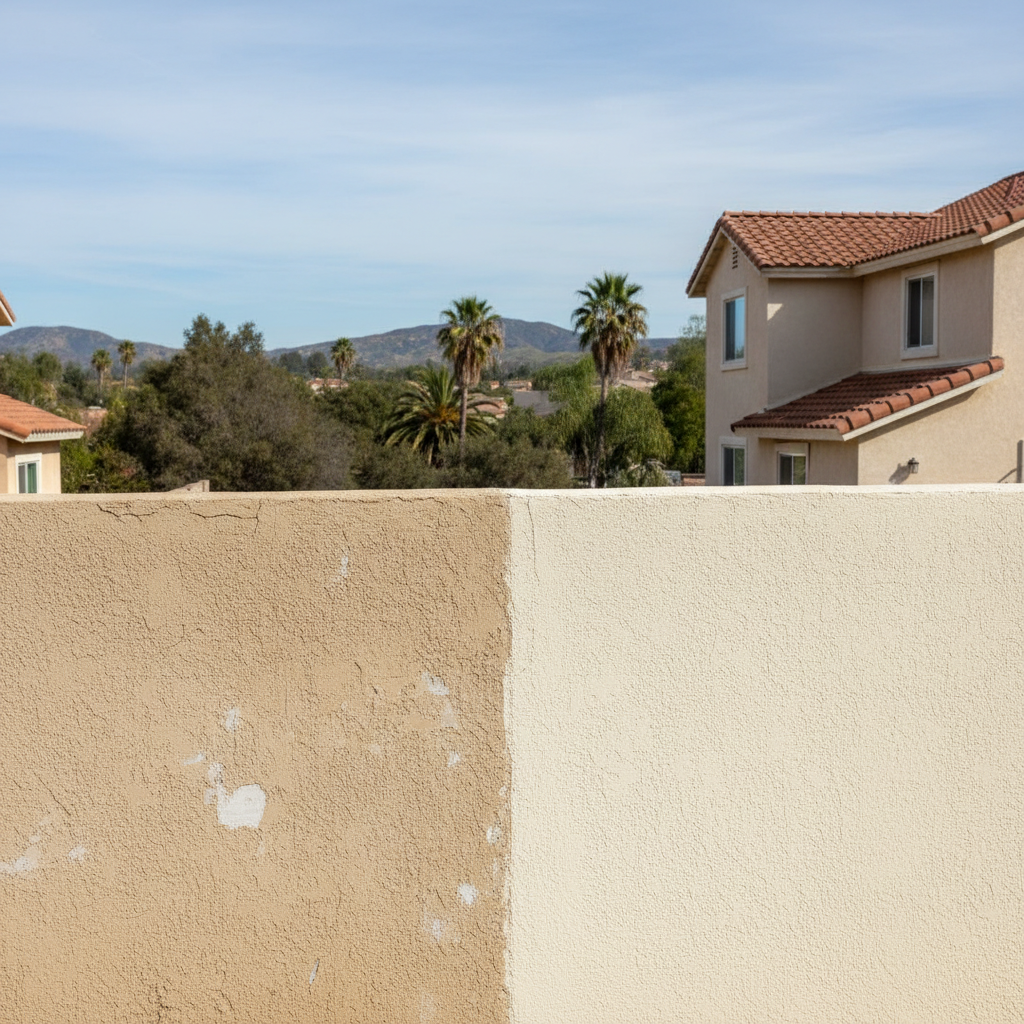 Completed commercial stucco work at a residential property in Chino Hills, CA