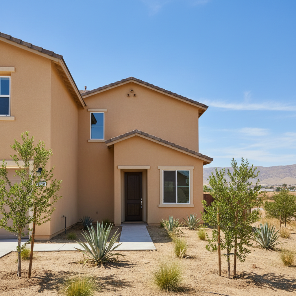 Completed stucco replacement work at a residential property in Bakersfield, CA