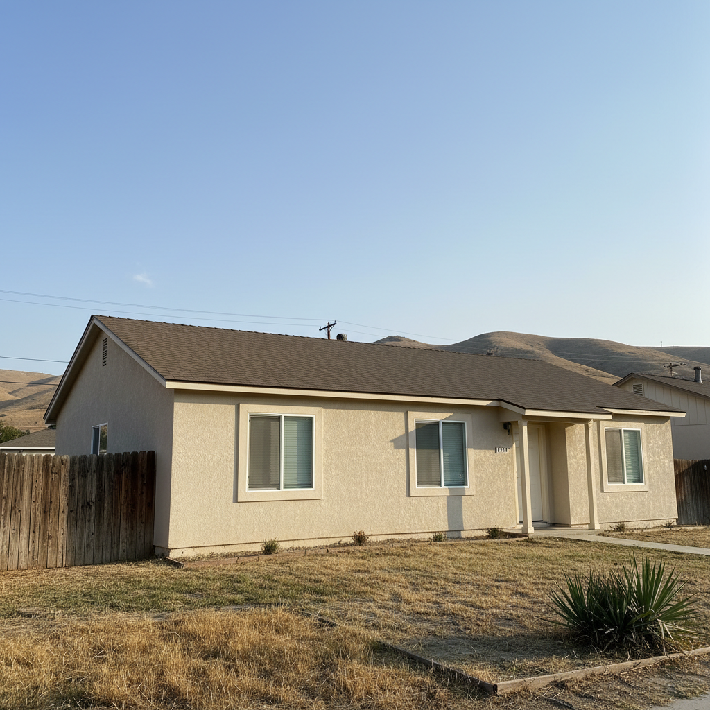 Completed stucco replacement work at a residential property in Bakersfield, CA