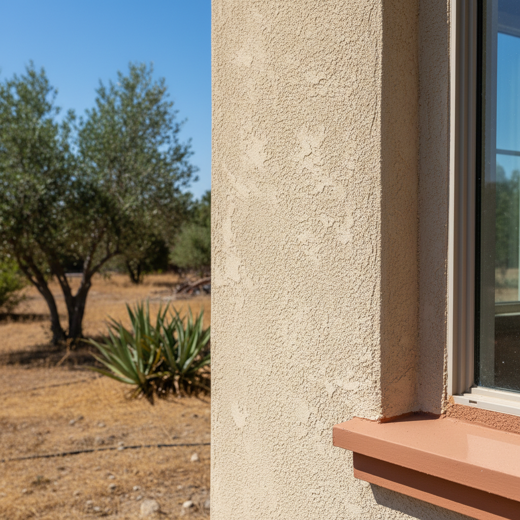 Completed residential stucco work at a residential property in Rialto, CA