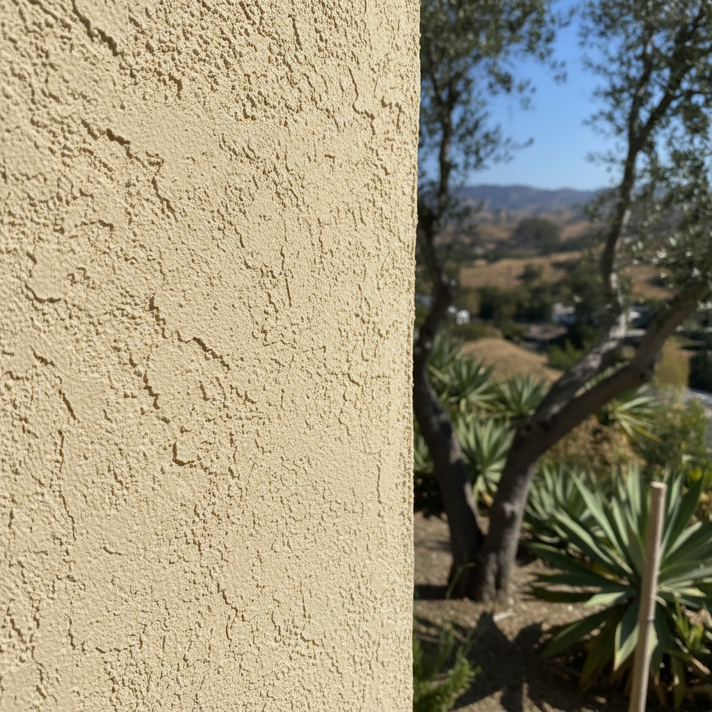Completed stucco repair work at a residential property in Beverly Hills, CA