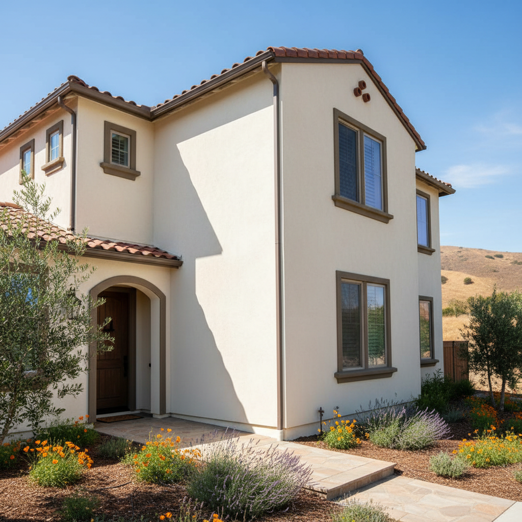 Completed stucco installation work at a residential property in Norwalk, CA