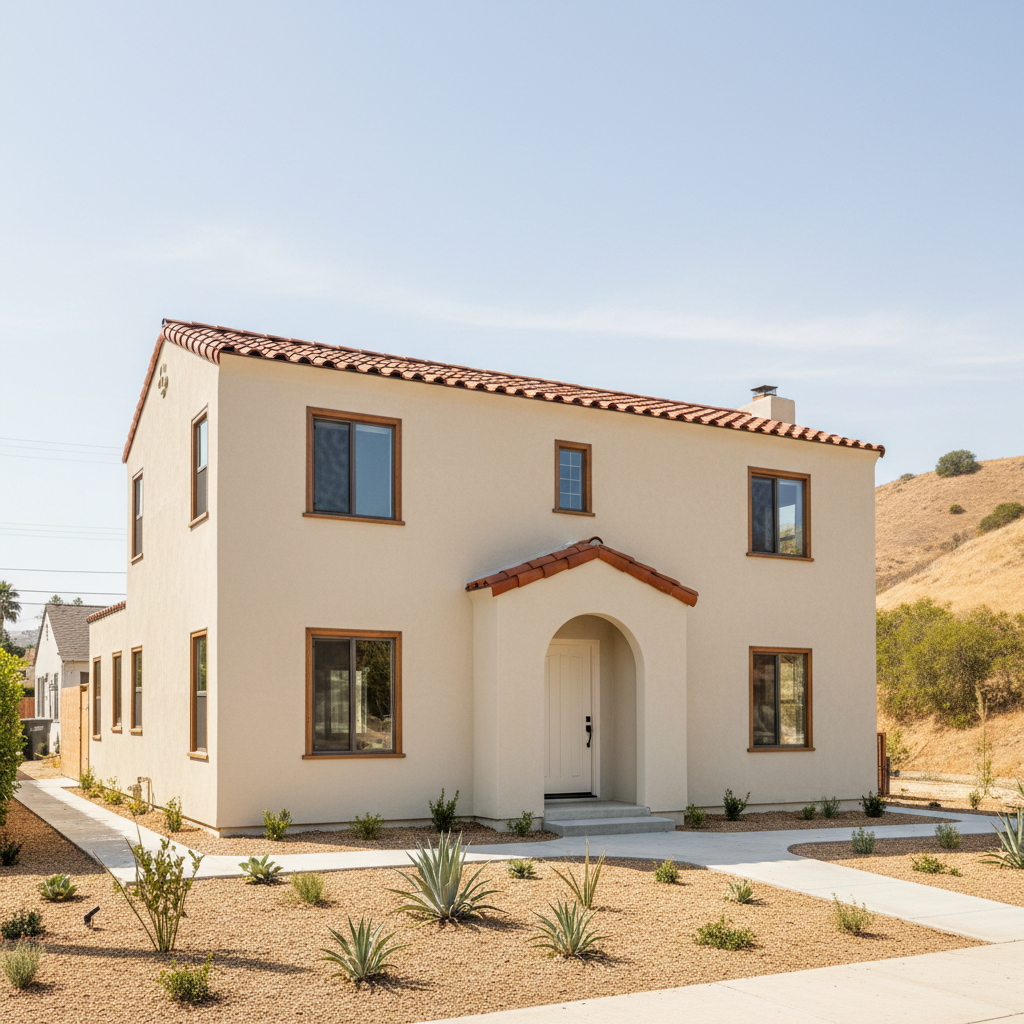 Completed stucco removal work at a residential property in Glendale, CA