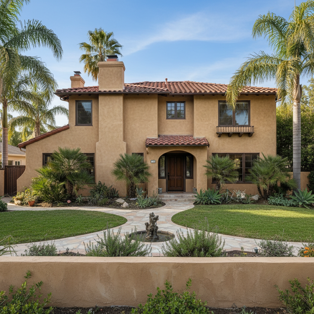 Completed residential stucco work at a residential property in Pasadena, CA