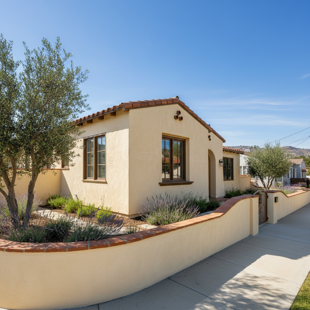 Completed stucco installation work at a residential property in Glendale, CA