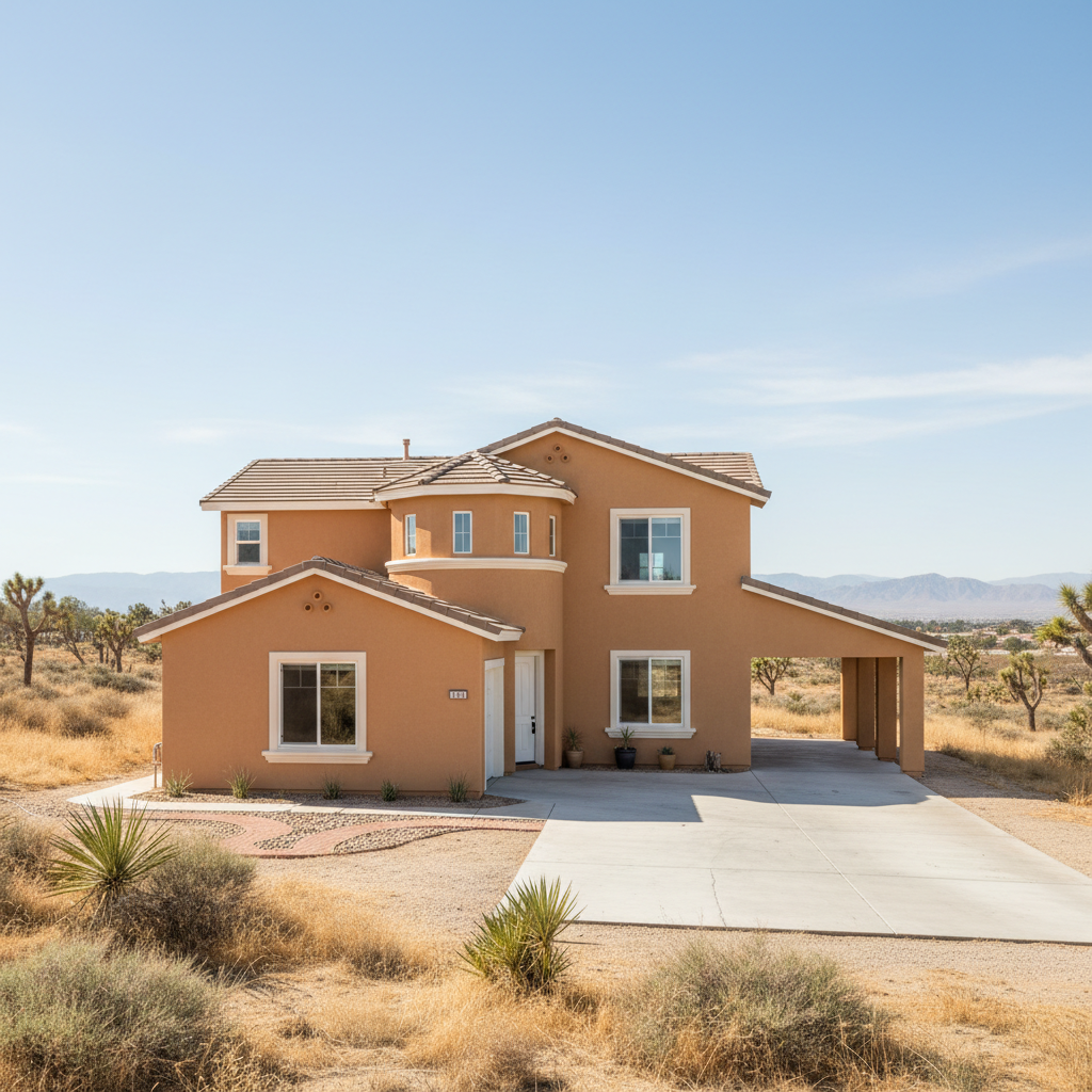 Completed stucco painting work at a residential property in Palmdale, CA