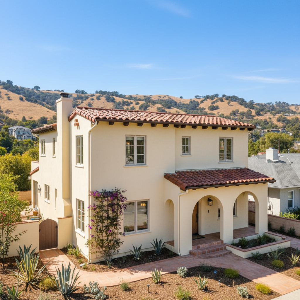 Completed residential stucco work at a residential property in Los Angeles, CA