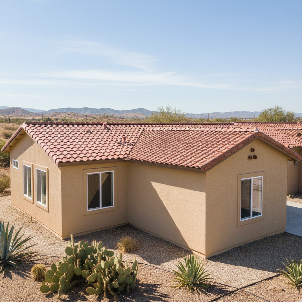 Completed stucco replacement work at a residential property in Palmdale, CA