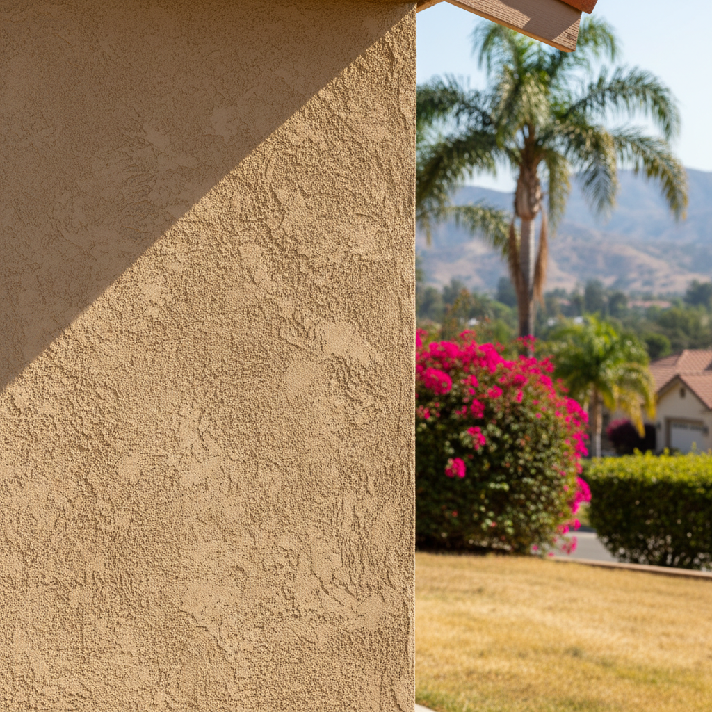 Completed residential stucco work at a residential property in Pasadena, CA