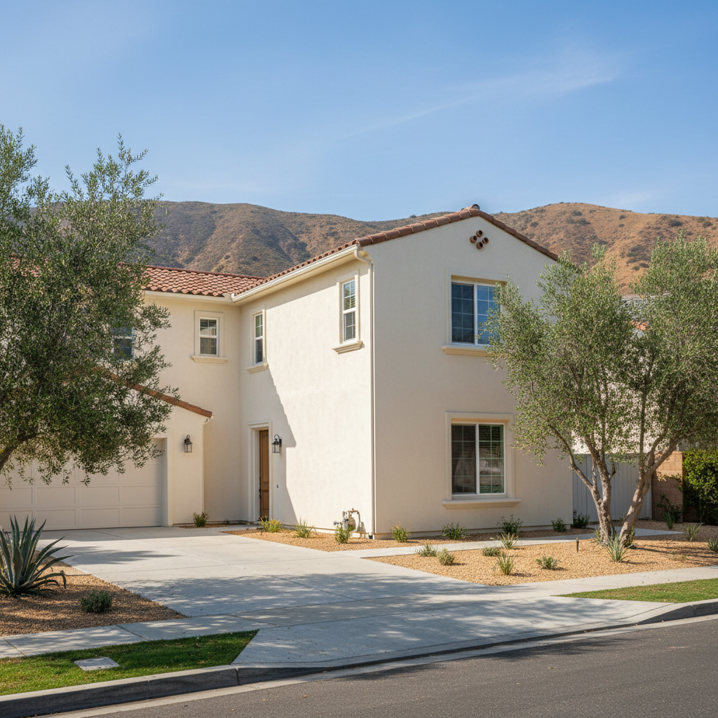 Completed commercial stucco work at a residential property in Los Angeles, CA