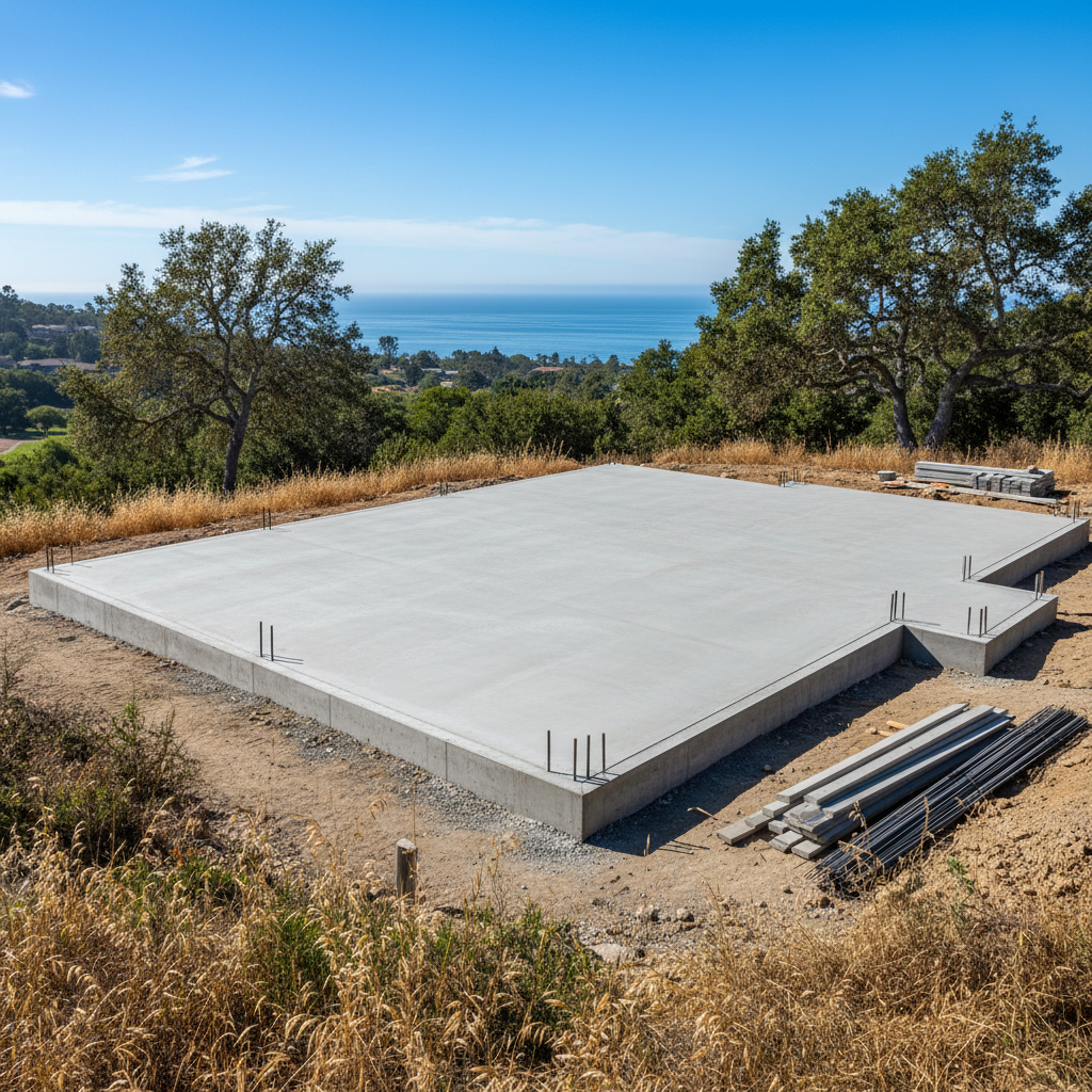 Completed concrete foundations work at a residential property in Ventura, CA