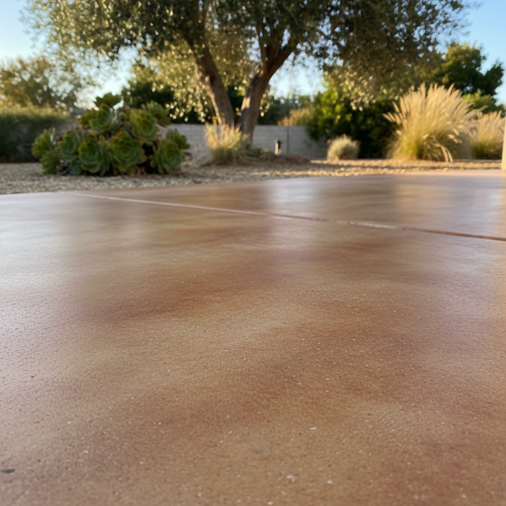 Completed concrete staining work at a residential property in Santa Barbara, CA