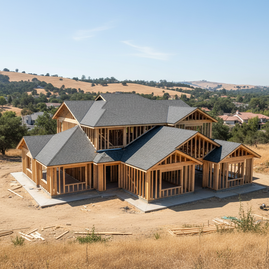 Completed framing & roofing work at a residential property in Palo Alto, CA