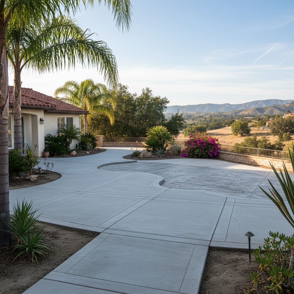 Completed concrete repair work at a residential property in Santa Barbara, CA