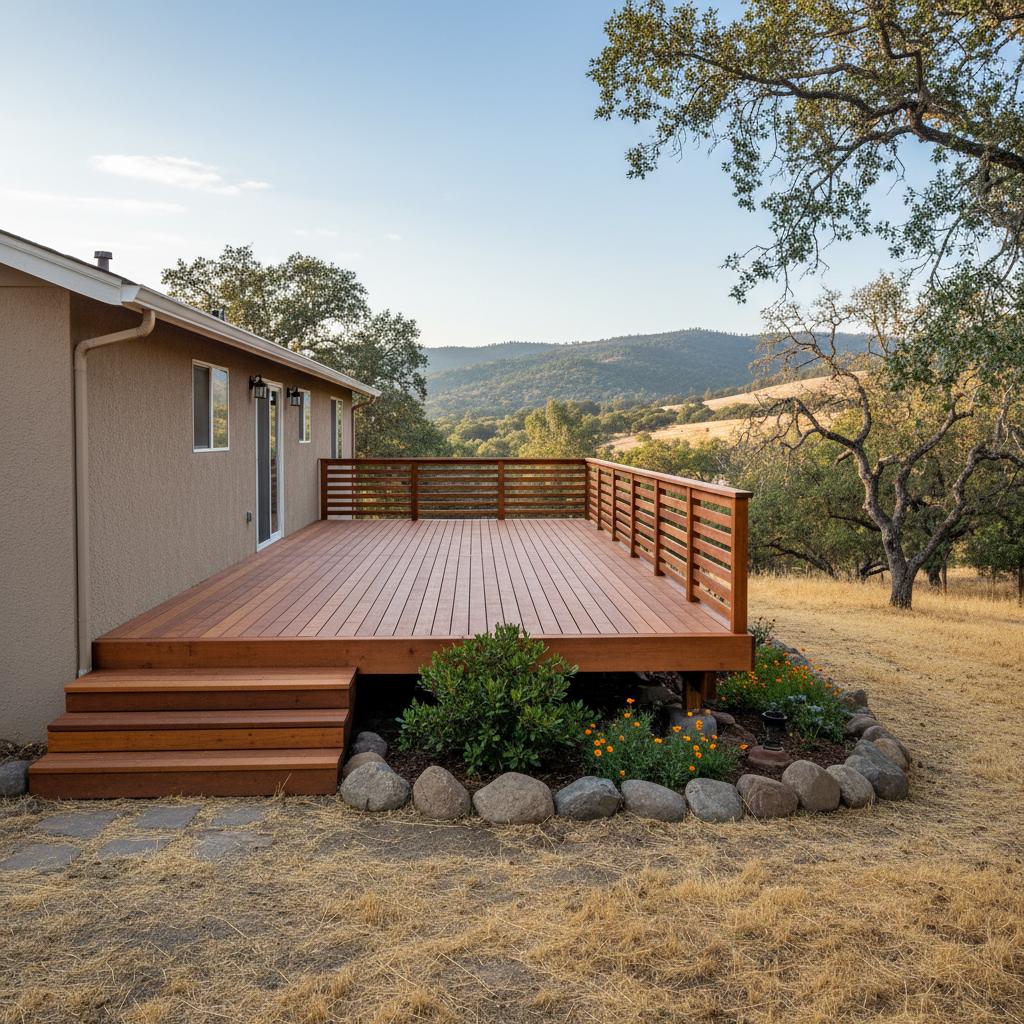 Completed deck repair work at a residential property in Chico, CA