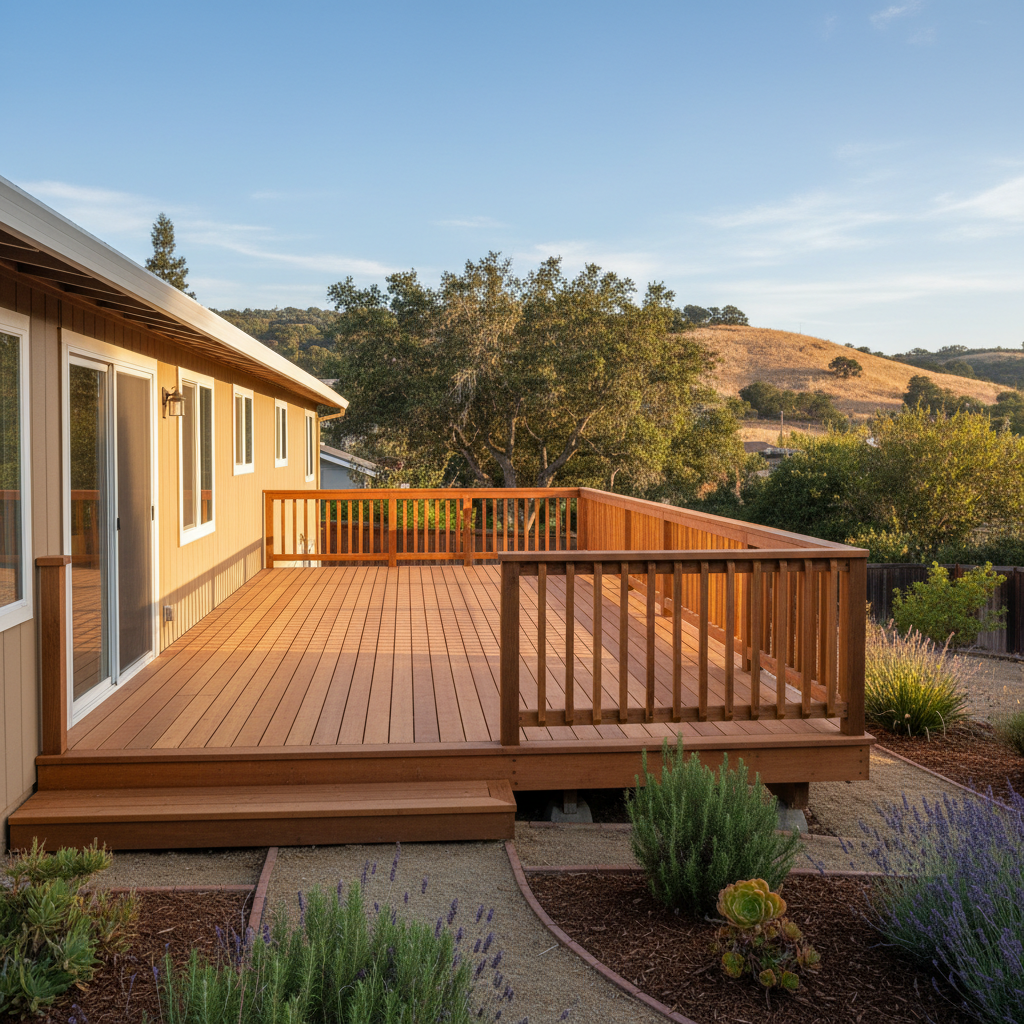Completed deck repair work at a residential property in San Leandro, CA