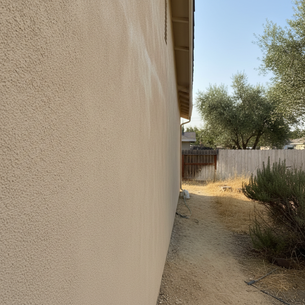 Completed stucco repair work at a residential property in Davis, CA