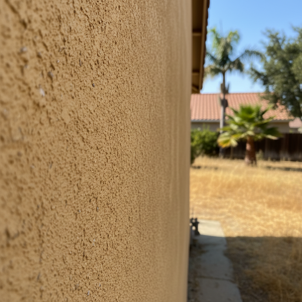 Completed stucco repair work at a residential property in Sacramento, CA