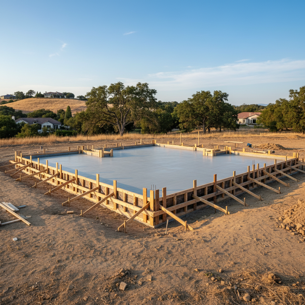 Completed foundation construction work at a residential property in Palo Alto, CA