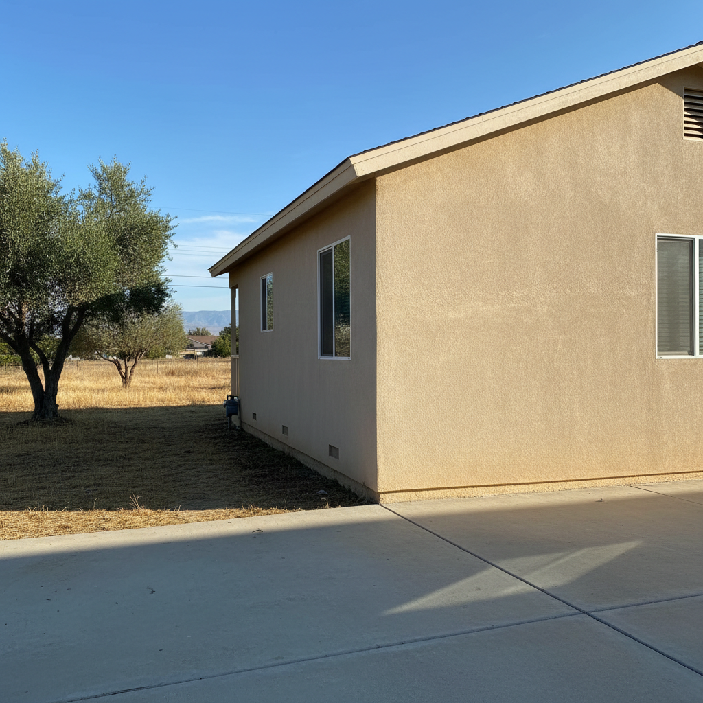 Completed residential stucco work at a residential property in Modesto, CA