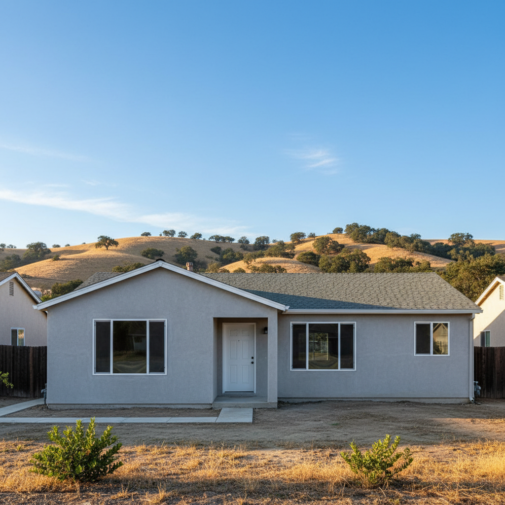 Completed stucco removal work at a residential property in Pittsburg, CA