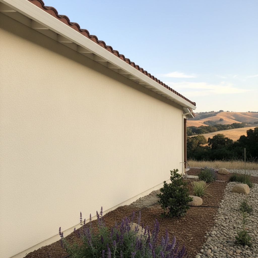 Completed stucco painting work at a residential property in Pittsburg, CA