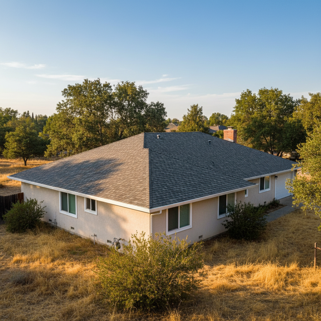 Completed roof installation work at a residential property in Citrus Heights, CA