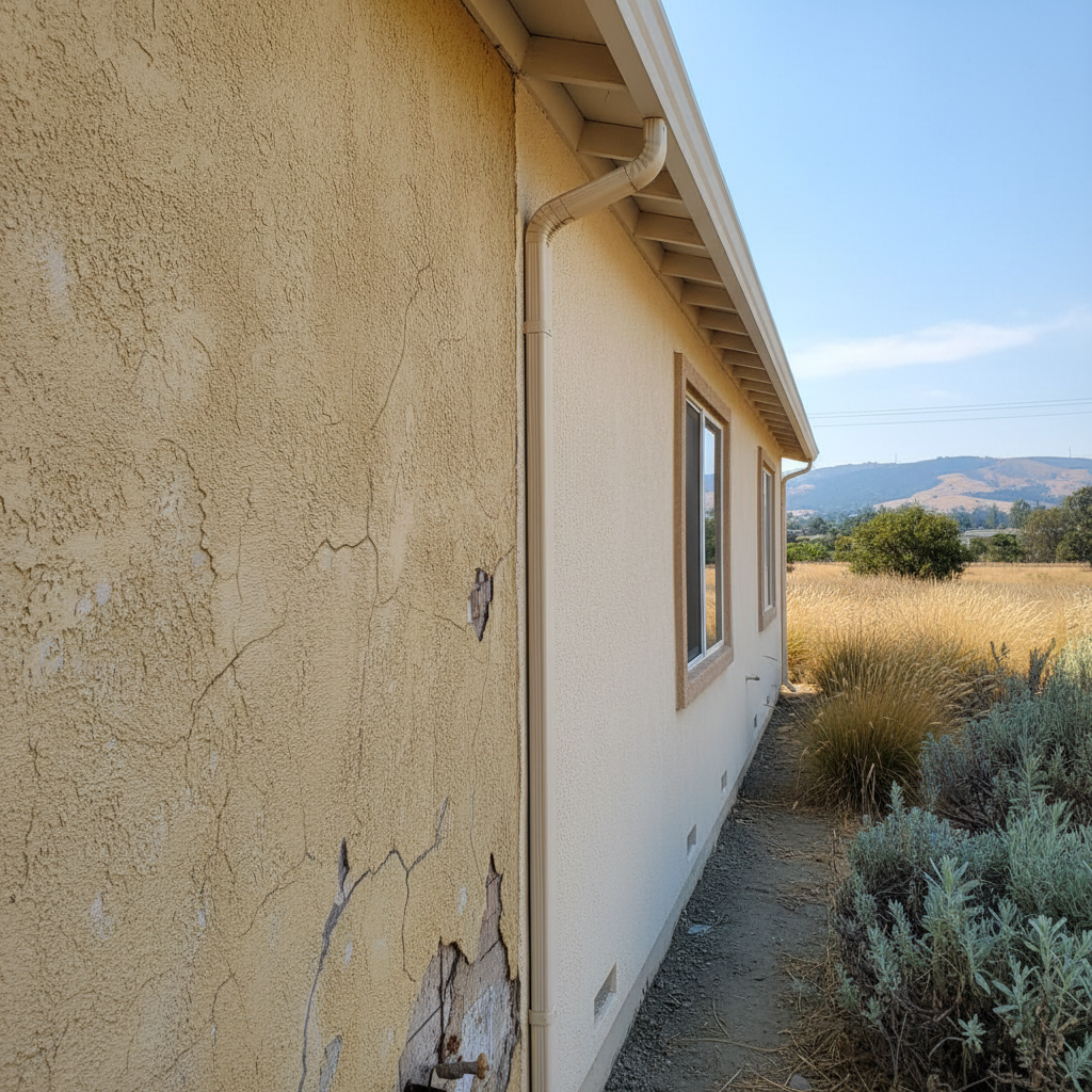 Completed stucco installation work at a residential property in Concord, CA