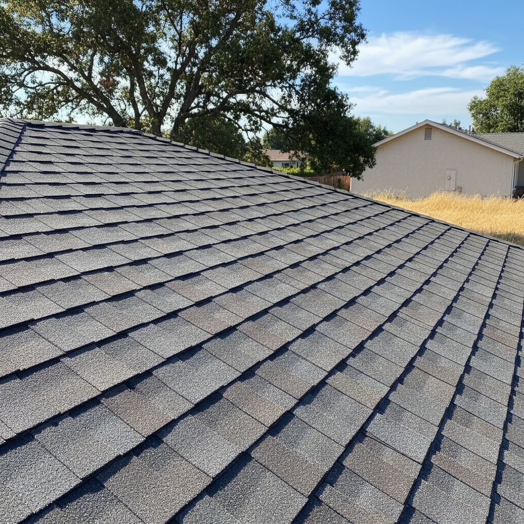Completed roof replacement work at a residential property in Citrus Heights, CA