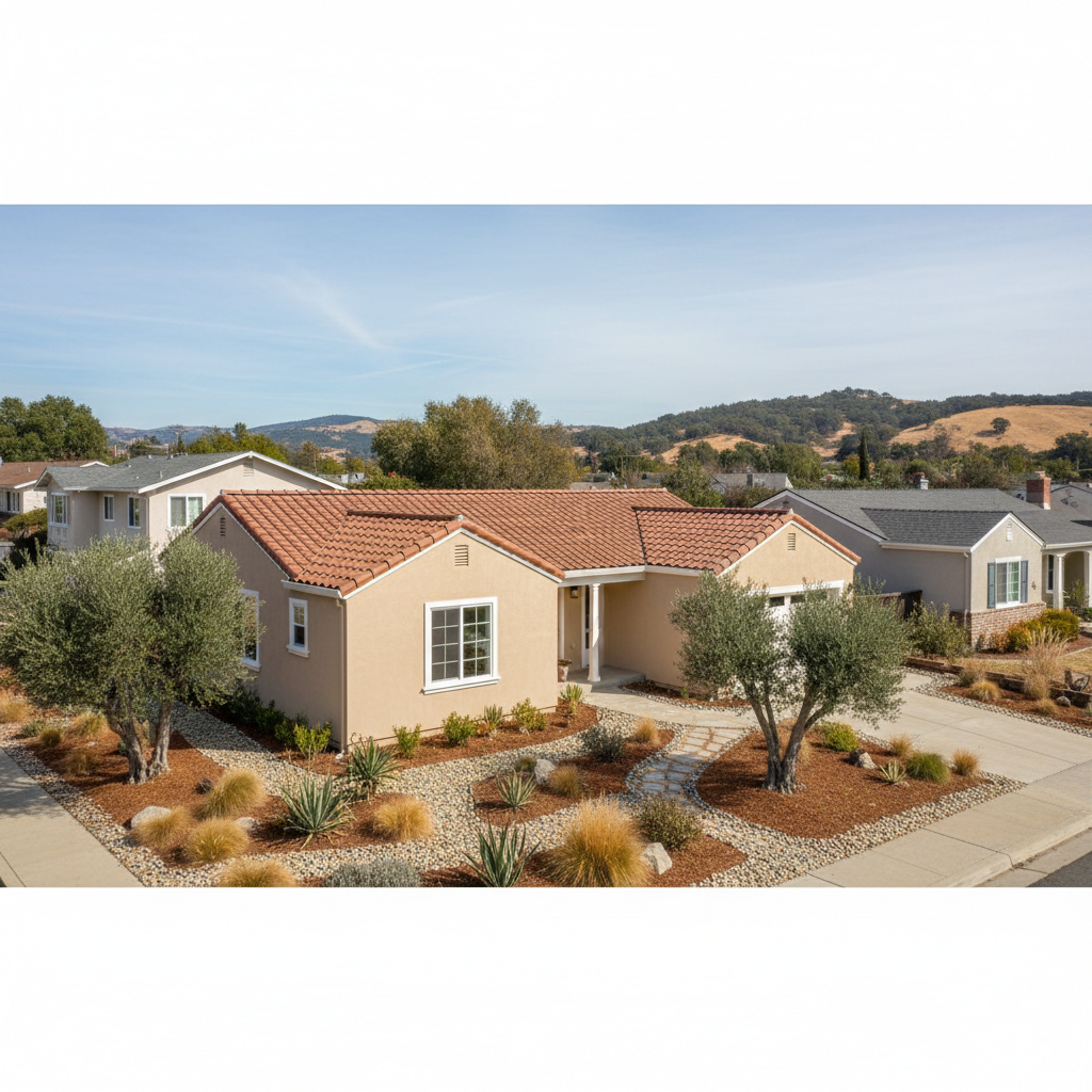 Completed stucco replacement work at a residential property in Concord, CA