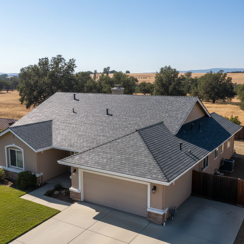 Completed roof inspection work at a residential property in Rancho Cordova, CA