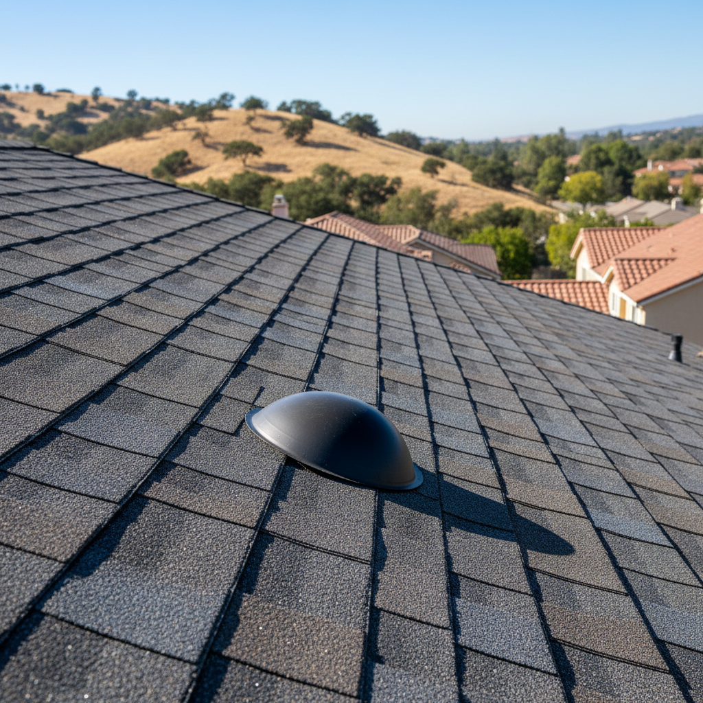 Completed roof installation work at a residential property in El Dorado Hills, CA