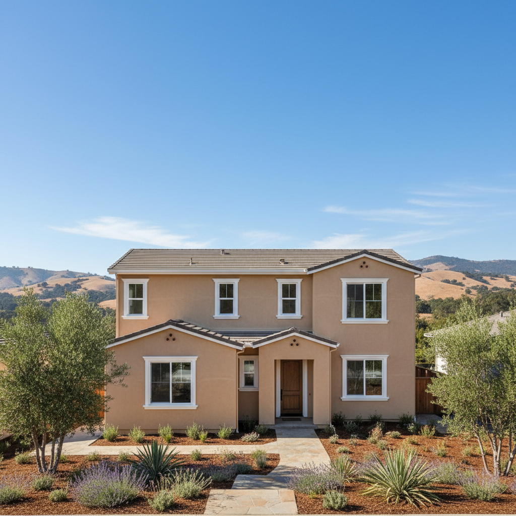 Completed residential stucco work at a residential property in Saratoga, CA